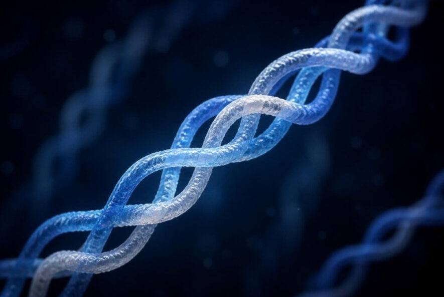 Illustration of a collagen helix molecule